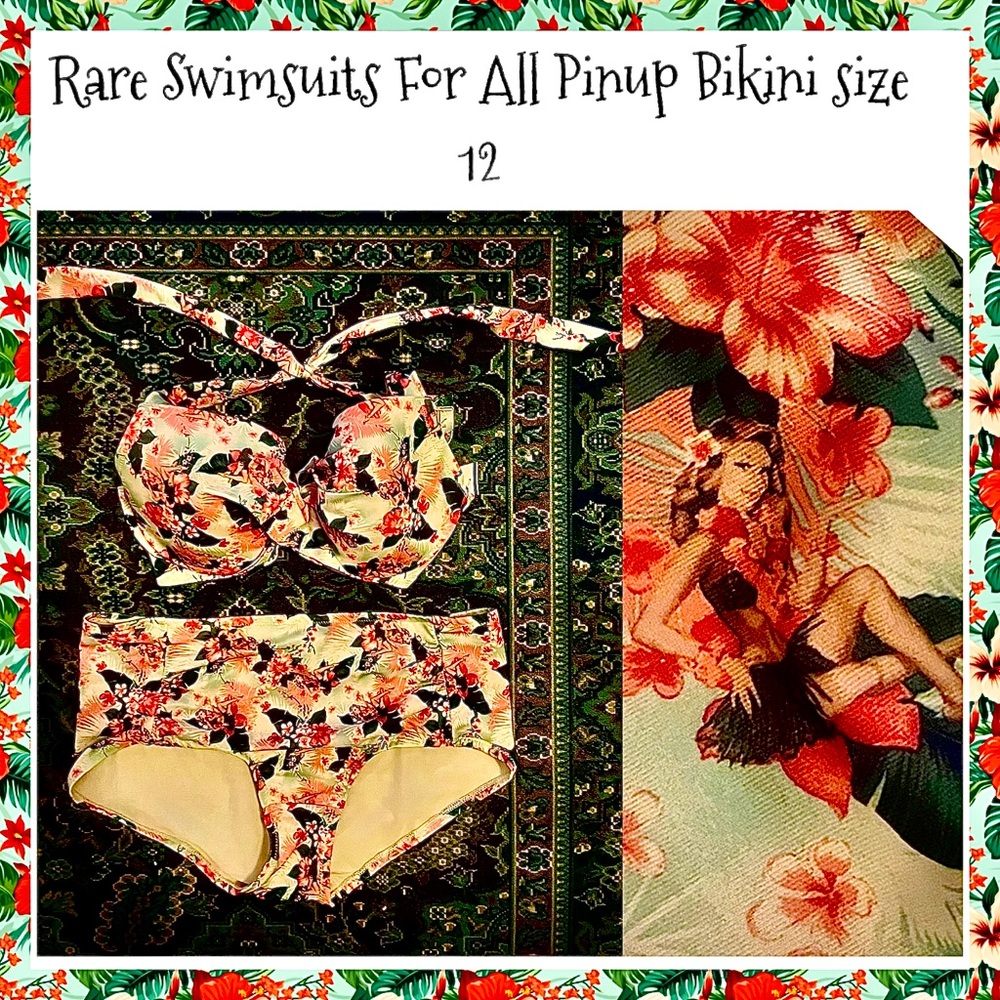 Swimsuits for All NWOT pinup Girl Print Retro vintage style Bikini 12